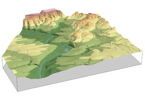 Bild: Blockbild Digitales Geländemodell